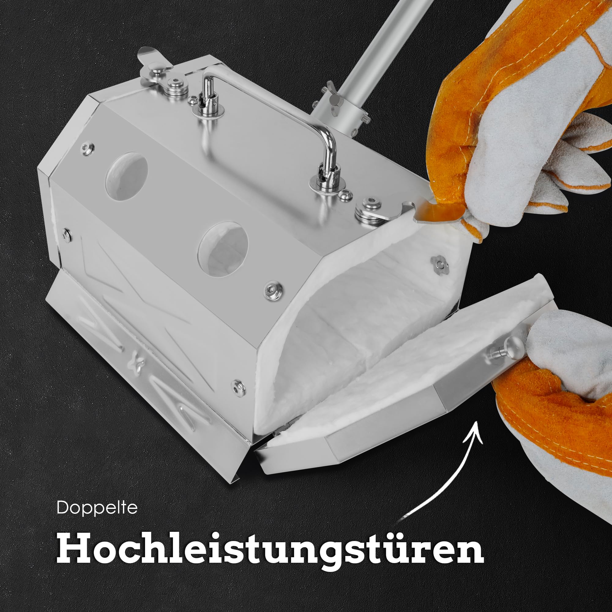 GY100 Gas Schmiedeofen, Propan Gasesse mit 1 Brenner, Edelstahl Hochtemperatur Forge bis 1426°C, tragbarer Schmiedeofen für Messermacher, Schmied und Hufschmied