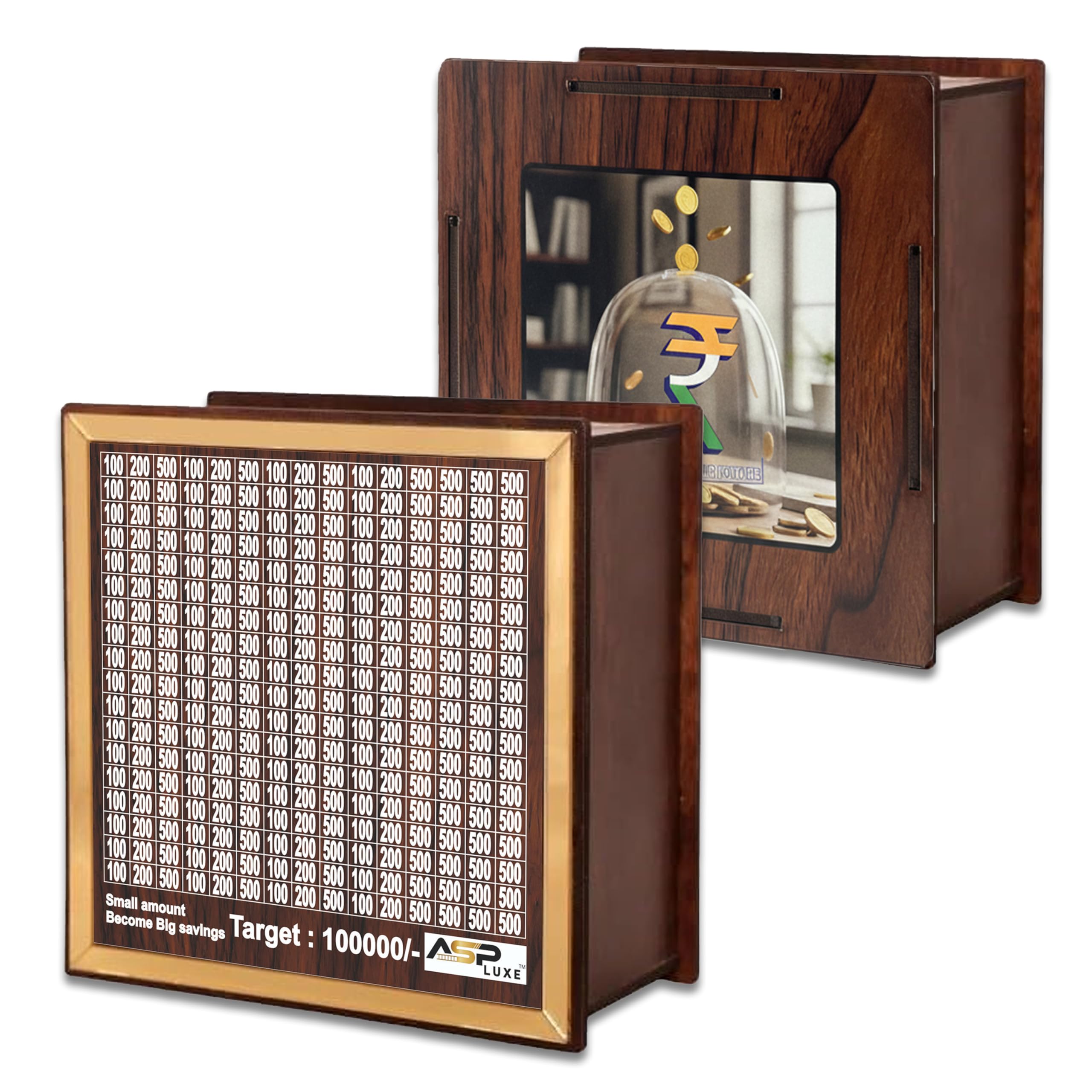 Piggy Bank 100000 – Money Bank with Amount 100000, 100000 Money Saving Box, Goal-Based Savings Challenge Box, Durable Cash Saving Box for Kids & Adults, Motivational Money Saver Box