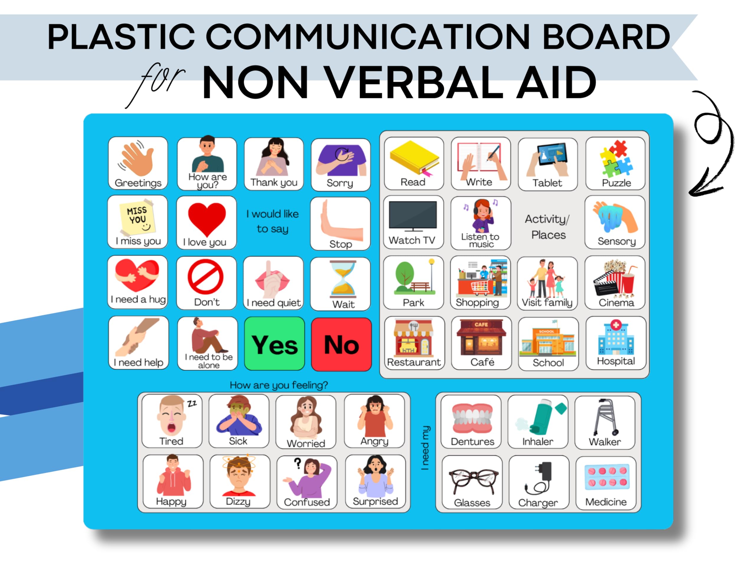 Amazon.com: Plastic Communication Boards Set- Non Verbal Aid for