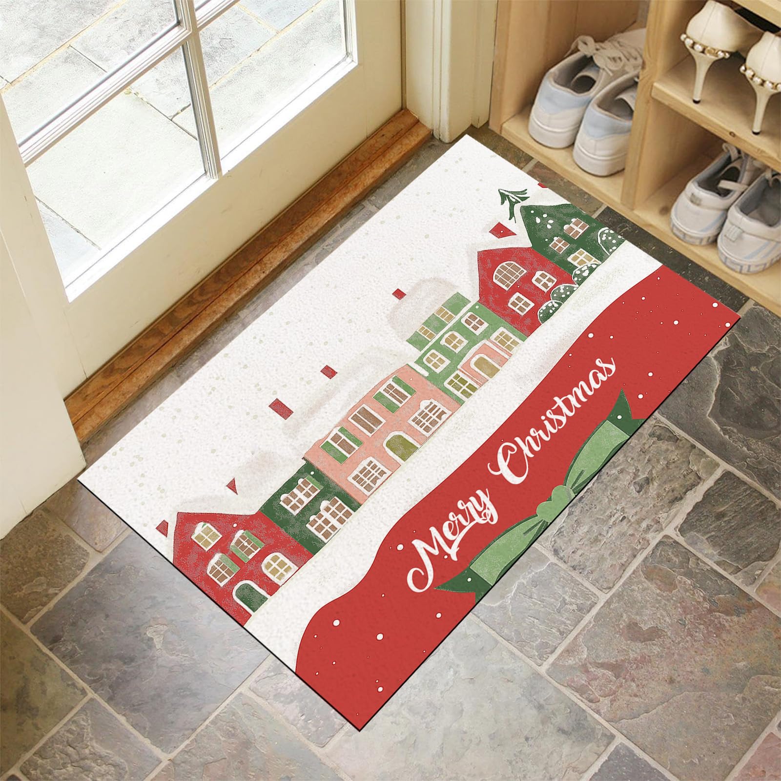 Tapis de porte extérieur 80x120cm lavable tapis robuste antidérapant pour couloir