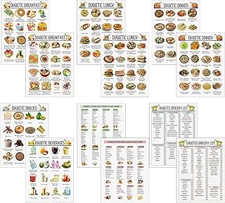 Whnbuij Tableau Alimentaire À Faible Teneur En Glucides - 12 Pack Sugar Diet Guide | Manger Informations Nutritionnelles Planification Repas, Outil De Gestion Col