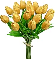 Vista 66 de Mandy's - 20 flores artificiales de seda de tulipán azul claro de 13.5 pulgadas para Año Nuevo, primavera, Día de la Madre, Pascua, Día de San