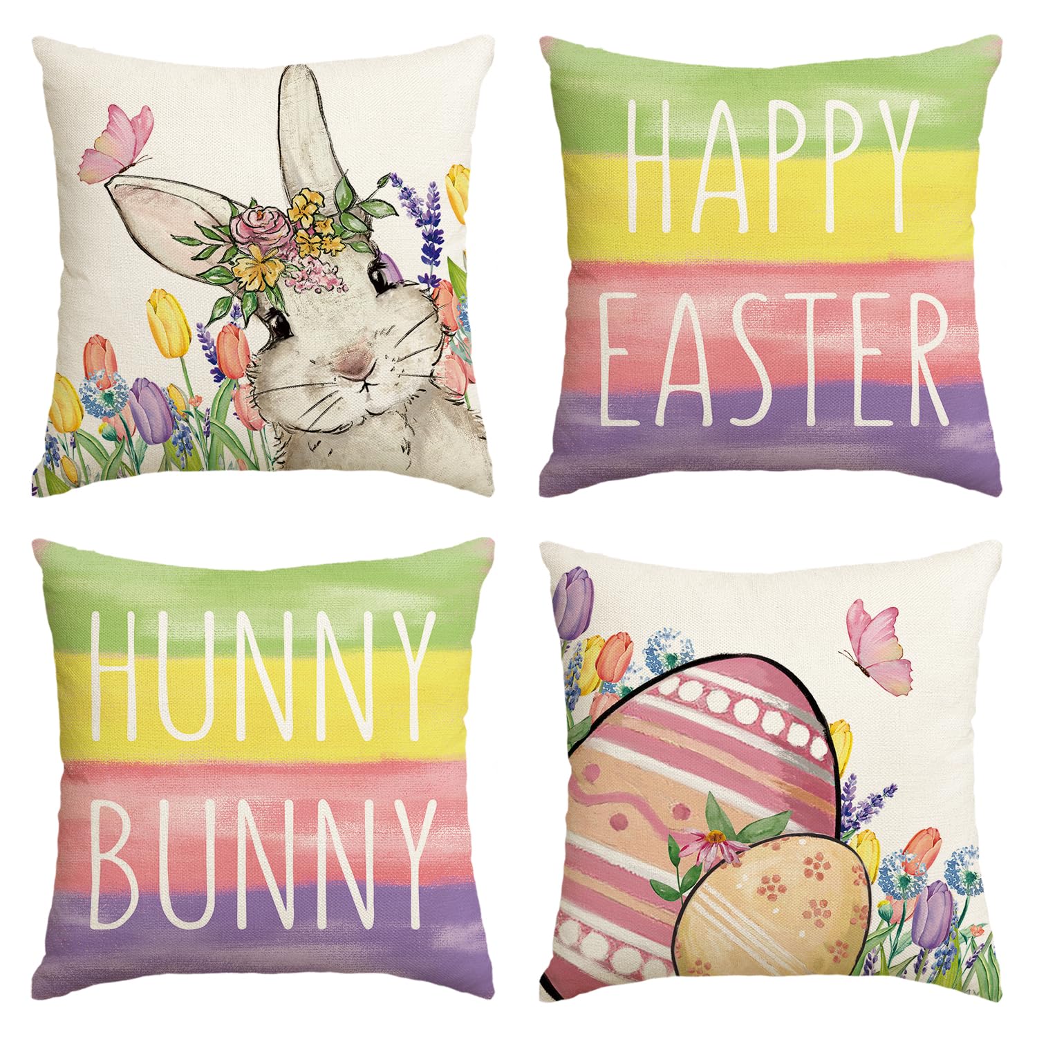 Housse de coussin lapin de Pâques 45x45 cm pour égayer votre canapé de salon