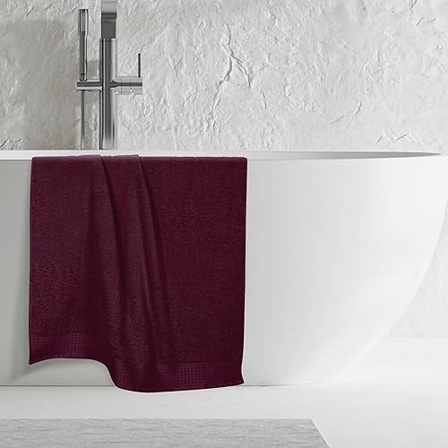 Vista 414 de GLAMBURG Juego de 6 toallas de 100% algodón ultra suave, contiene 2 toallas de baño de 28 x 55 pulgadas, 2 toallas de mano de 16 x 24 pulgadas y 2