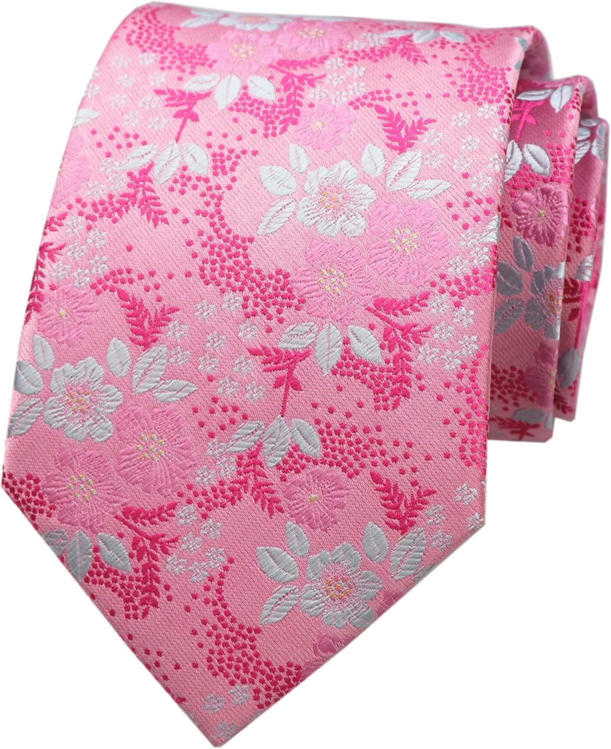 Elfeves Men's Tie Cravat Jacquard Luxury Small Floral Pattern Wedding Necktie