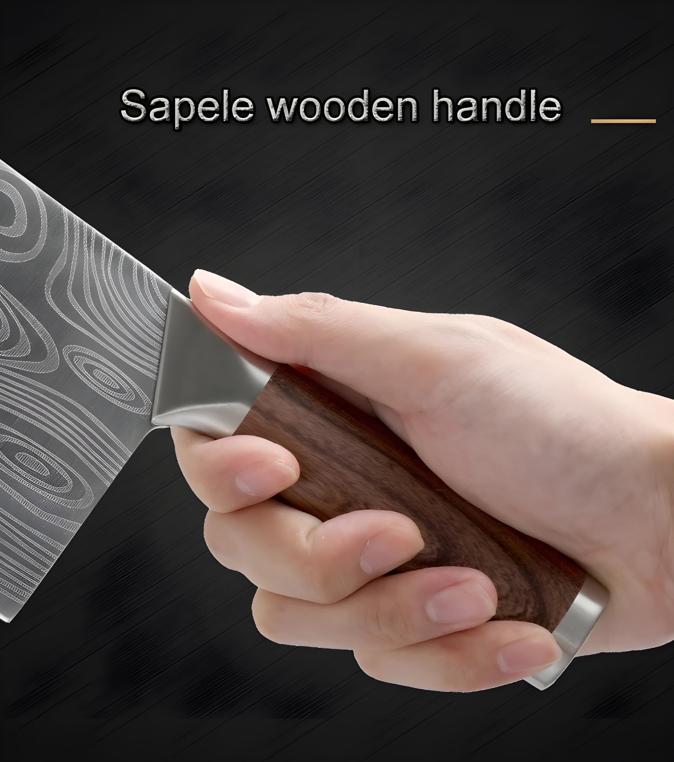Wizbiz Premium 7 Inch Blade Meat Cleaver Knife for Kitchen Heavy Duty Japanese Bone Cutter Knives Hand Forged Knife Boning Knife Multi-Purpose Knife Butcher Knife 4