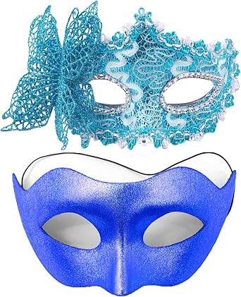 MYMENU Masquerade Mask for Women Men Venetian Mask Couple Halloween Mask for Costume Party Prom