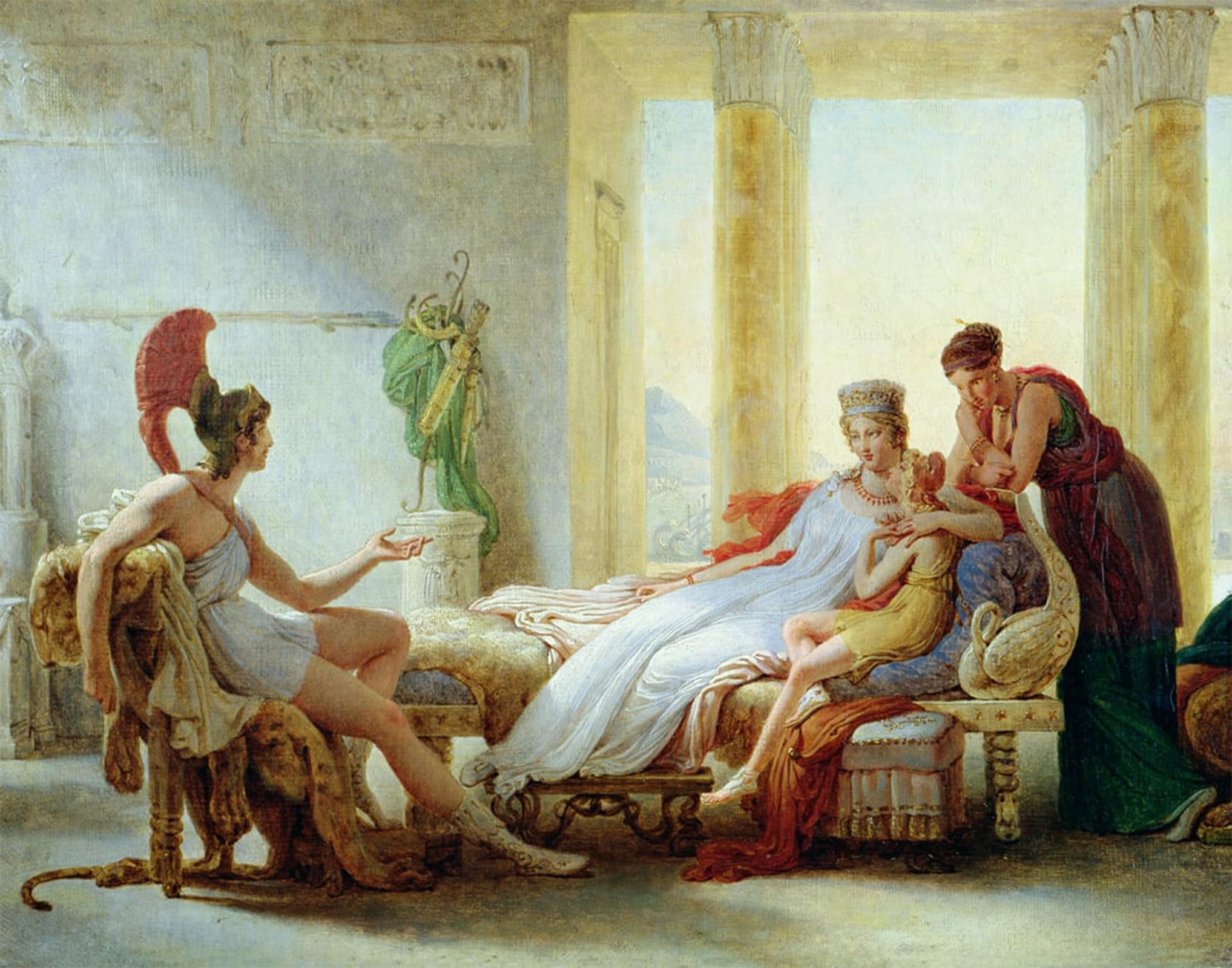 ARTXLXXBN Famous Painting Canvas Artwork Graffiti Print Aeneas Telling Dido of the Disaster At Troy by Baron Pierre Narcisse Guerin Portrait Canvas Image for Home Decor 60x90cm