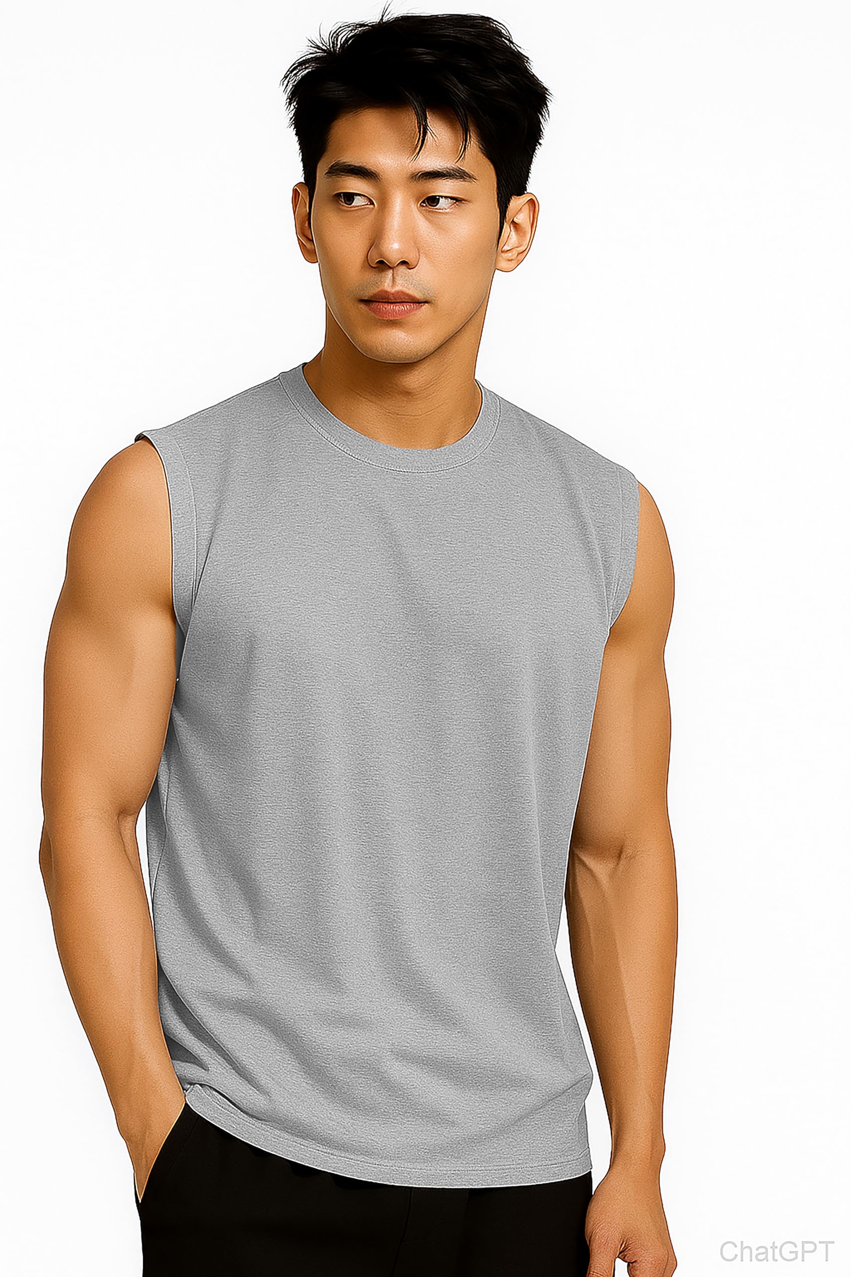 Tank Tops Sleeveless T-Shirt for Men Gym Wear Vest Solid Stylish Round Neck Running for Sports Workout Fitness & Casual or Beach Wear