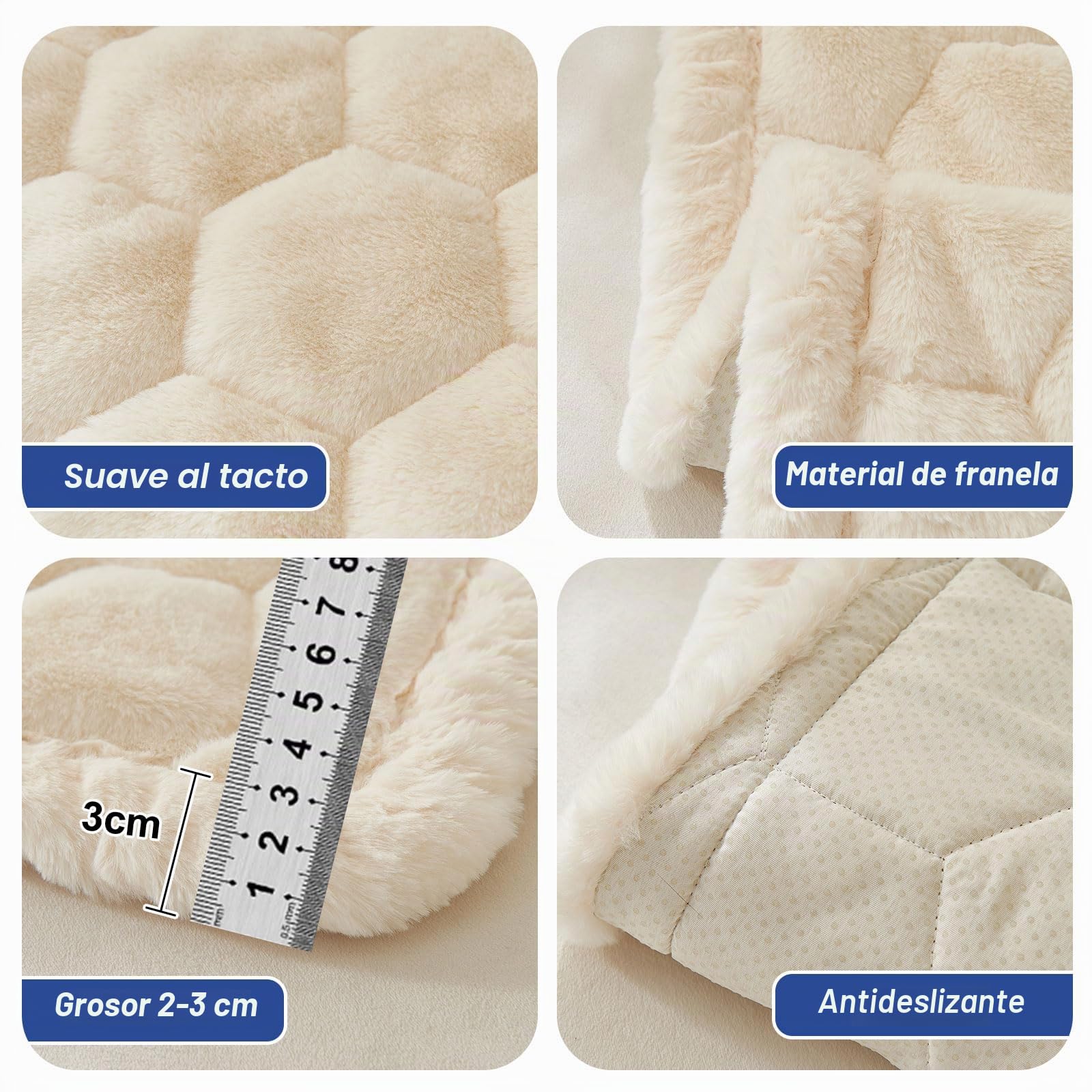 GKXLH Nuevo Fundas de Sofa Grueso - Suave Franela Universal Funda de Sofa 2, 3, 4 plazas, Antideslizante Funda de Sofa Lavable, funda de sofa chaise longue Protector de muebles (Beige Blanco,70x150cm)