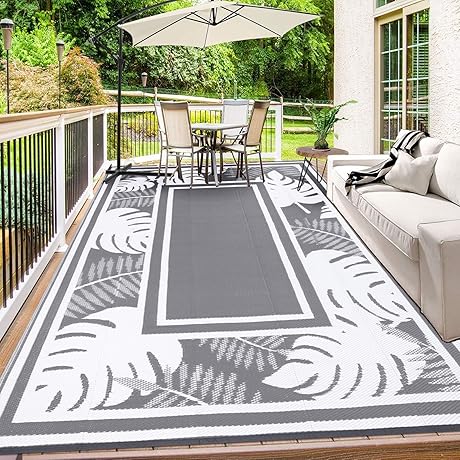 HiiARug 9x12Ft Outdoor Rugs for Patios Waterproof
