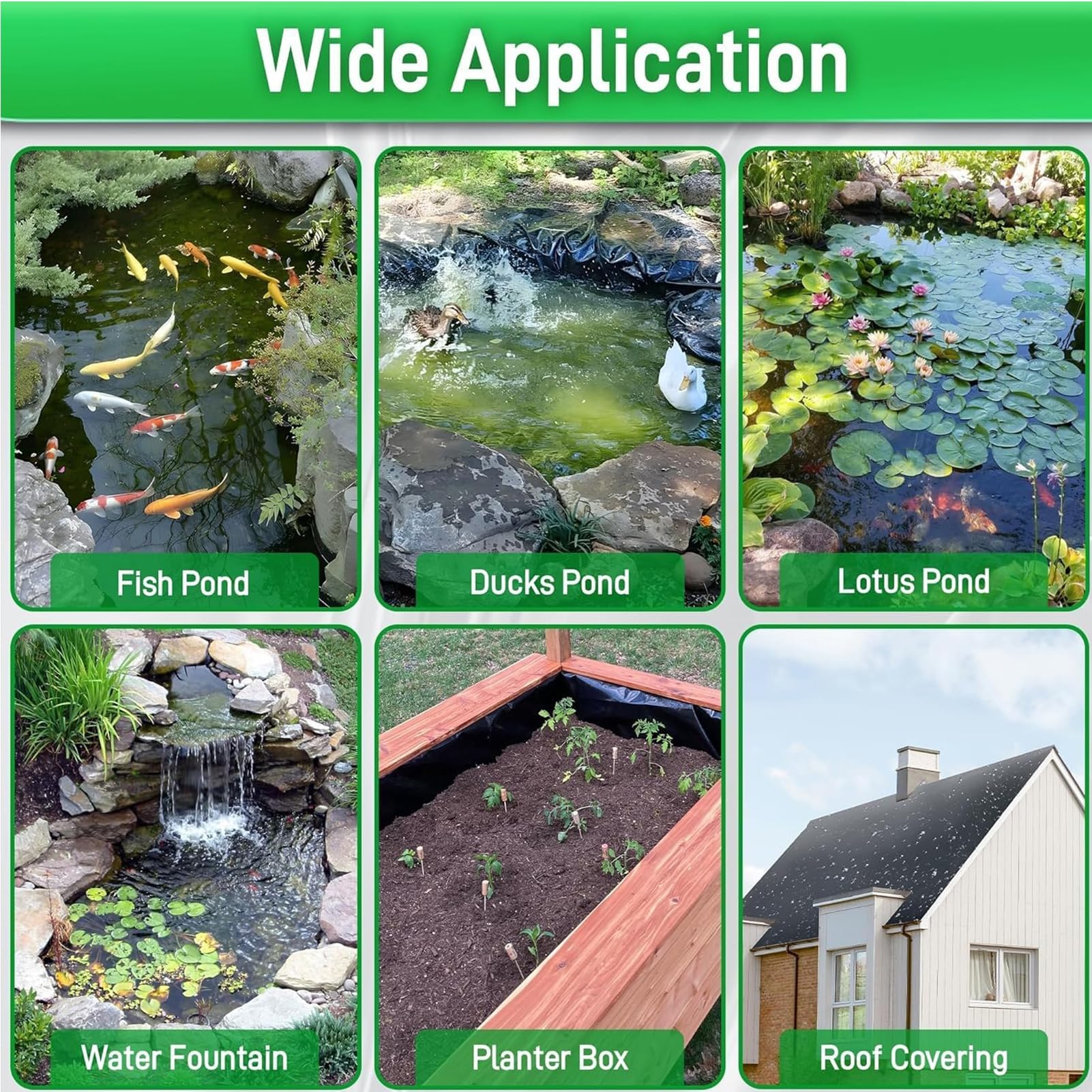 Fodera per laghetto per stagni da giardino preformato, impermeabile, materiale paesaggistico ecologico, copertura per stagno all'aperto per piante acquatiche e fauna selvatica