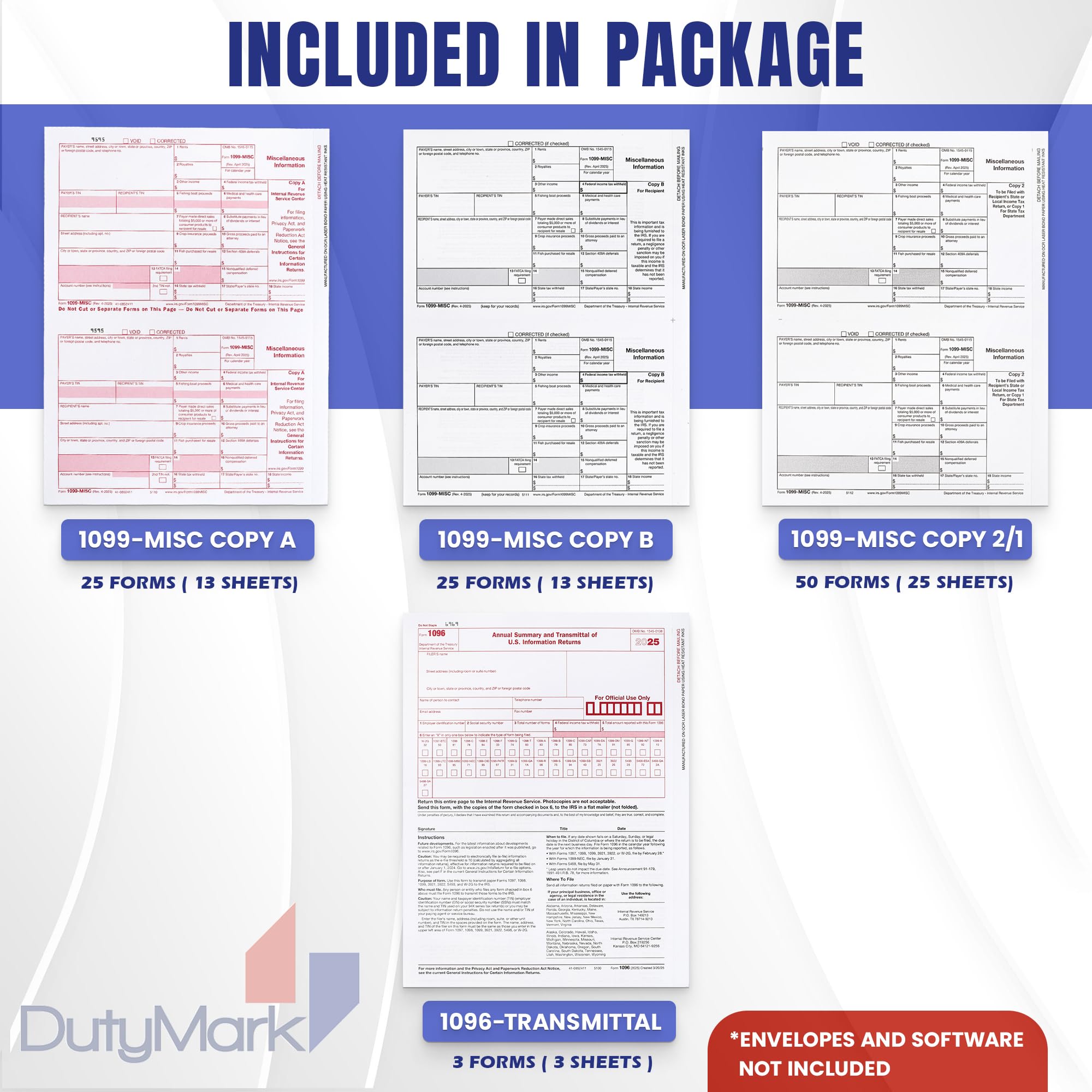 Complete Laser 1099 Tax Form Kit for 2017,4-Part - Image 2