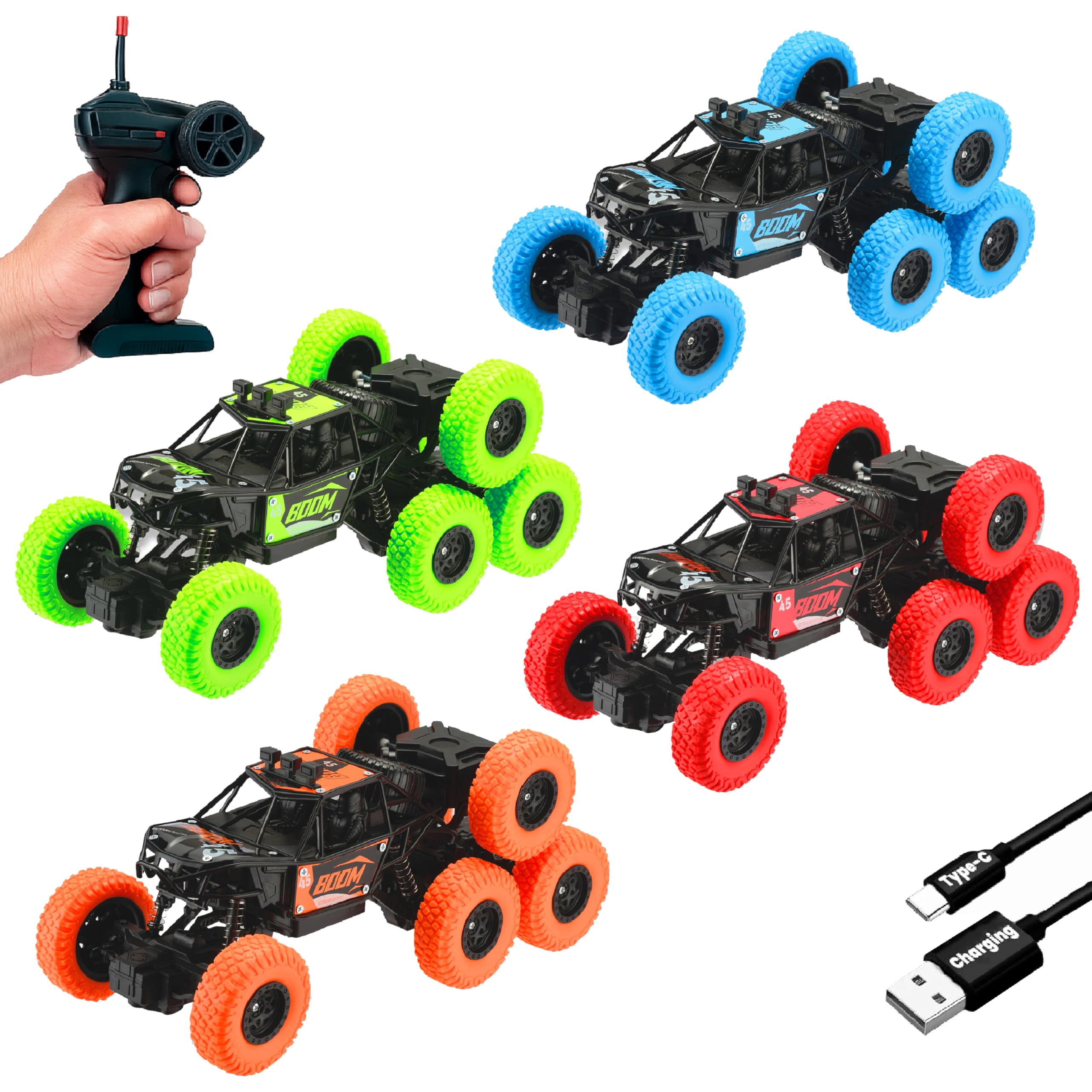 Gooyo GY-88 Remote Control 8-Tyres Rock Crawler Toy Car | RC Monster Car 4x4 Soft and Elastic Rubber Tires |Rechargeable Batteries|Assorted|Power Source: Lithium Battery |-image-46