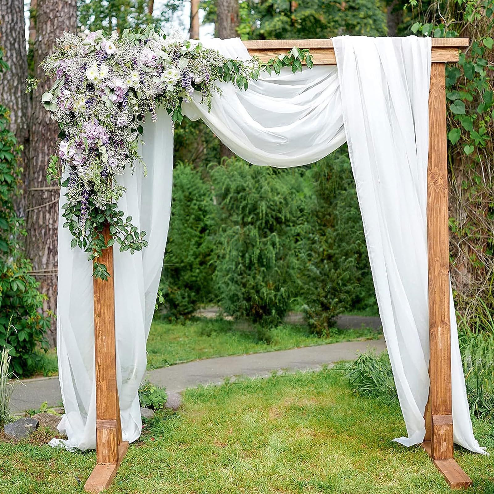 HUHJYUGE Voilage Arche Mariage Tenture Mariage Translucide Tulle Mariage Decoration Voilage Mariage Tenture Arche Mariage, pour Déco Fête Cérémonie Rideaux Salon (1 75x550cm)