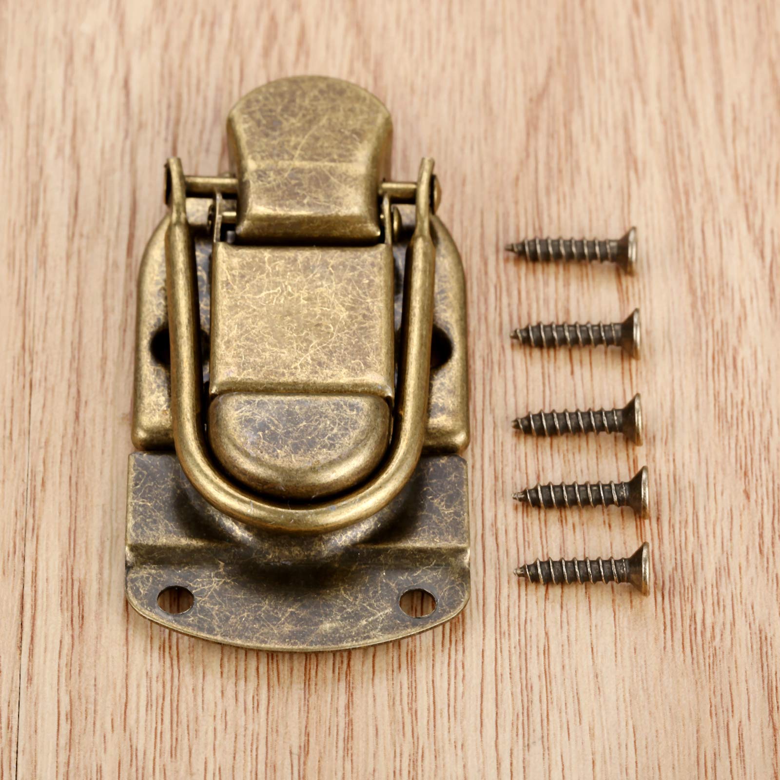 dophee 2Pcs Bronze Metal Hasp Latch with Screw for Jewelry Box