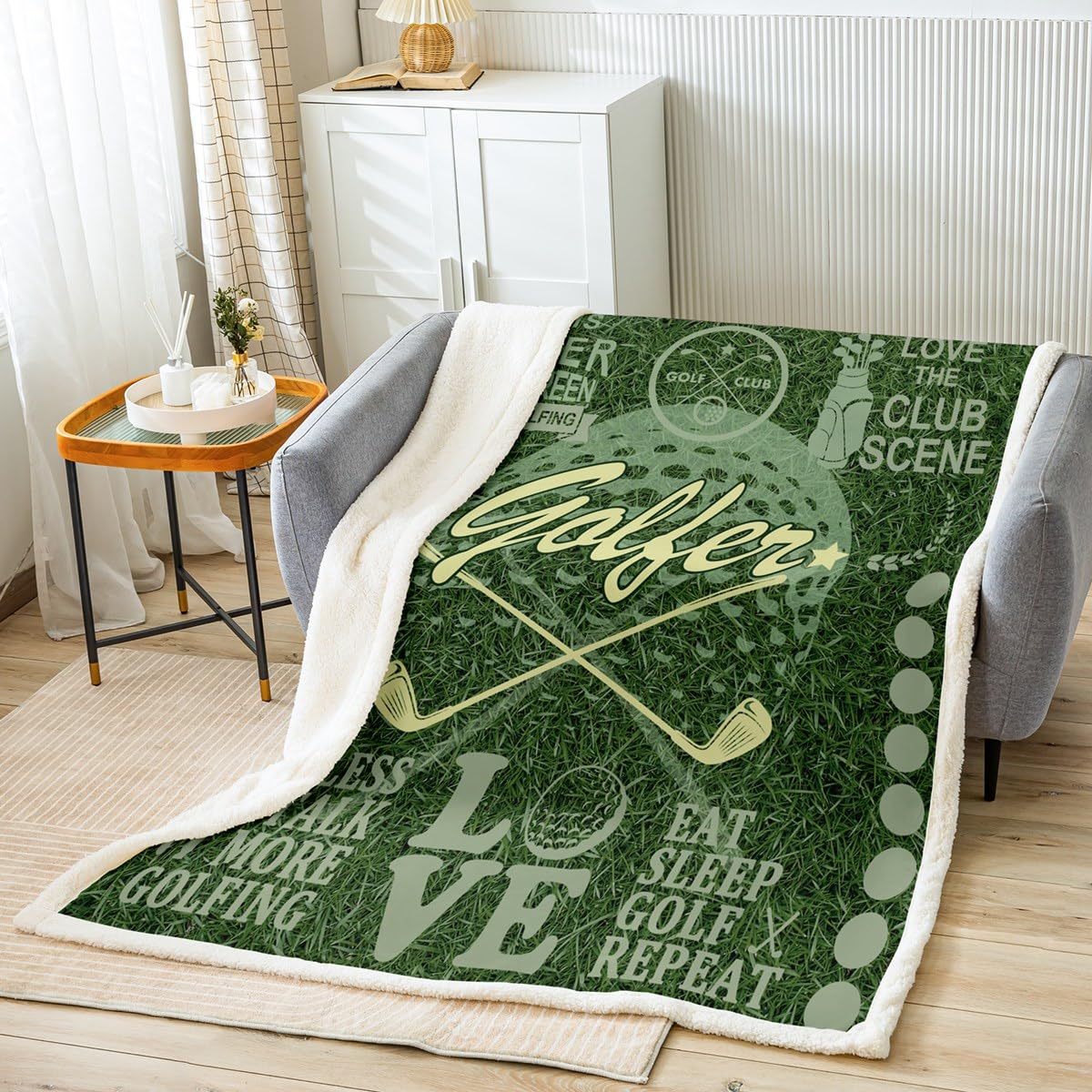 Amazon.com: Homewish 3D Golf Ball Throw Blanket for Men Boys Gold Player  Silhouette Blankets,Golf Sports Theme Fleece Blanket Teens Adult Room  Decor,Fashion Green Sherpa Blanket for Chair/Sofa,30×40 : Home u0026 Kitchen