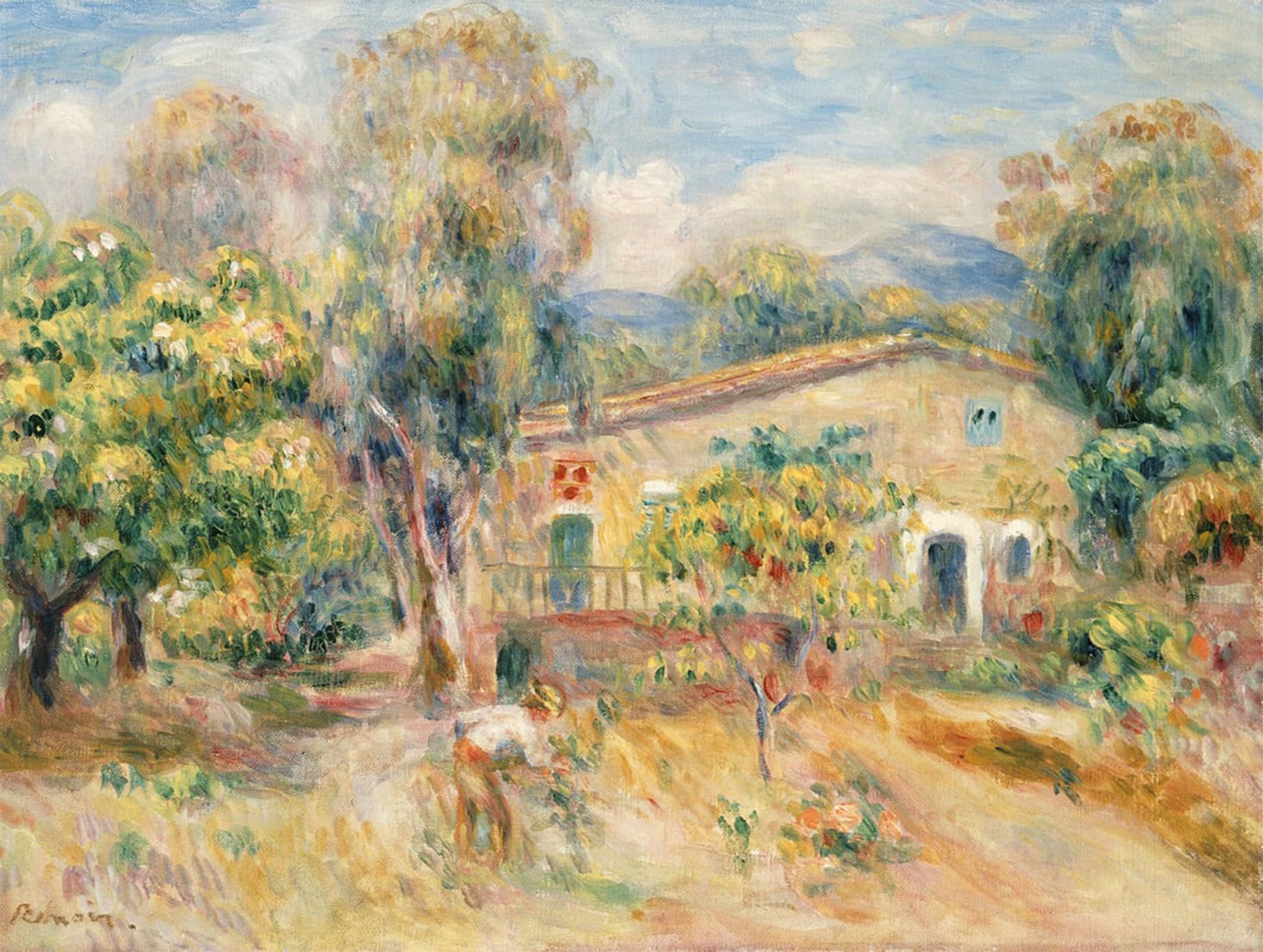 SERENDIPITP Vintage Wall Art Canvas Nordic Poster Canvas Print Picture Collettes Farmhouse Cagnes by Pierre Auguste Renoir Wall Art Poster for Home Decor 60x90cm