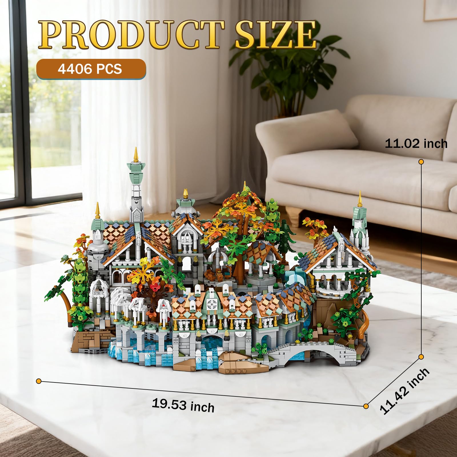 Reobrix 55015 Mittelalter Bausatz Set Europäische Architektur Modellbausatz | 4406 Teile Europäisches Architektur Modell, Mittelalter Bausteinkollektion für Zuhause & Büro, Ideales kreatives Geschenk