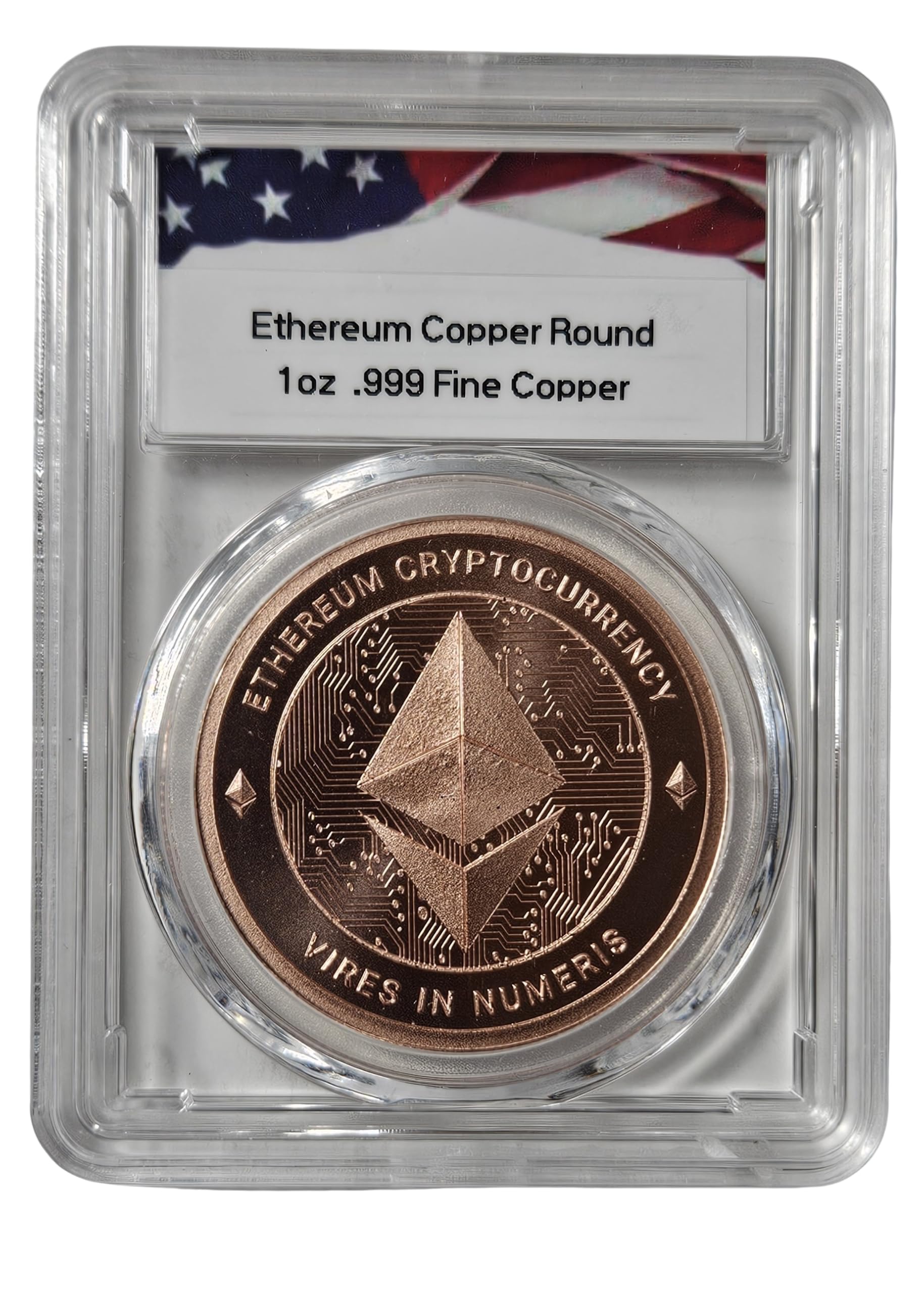 1 oz Pure .999 Copper Ethereum Round Challenge Coin Cryptocurrency