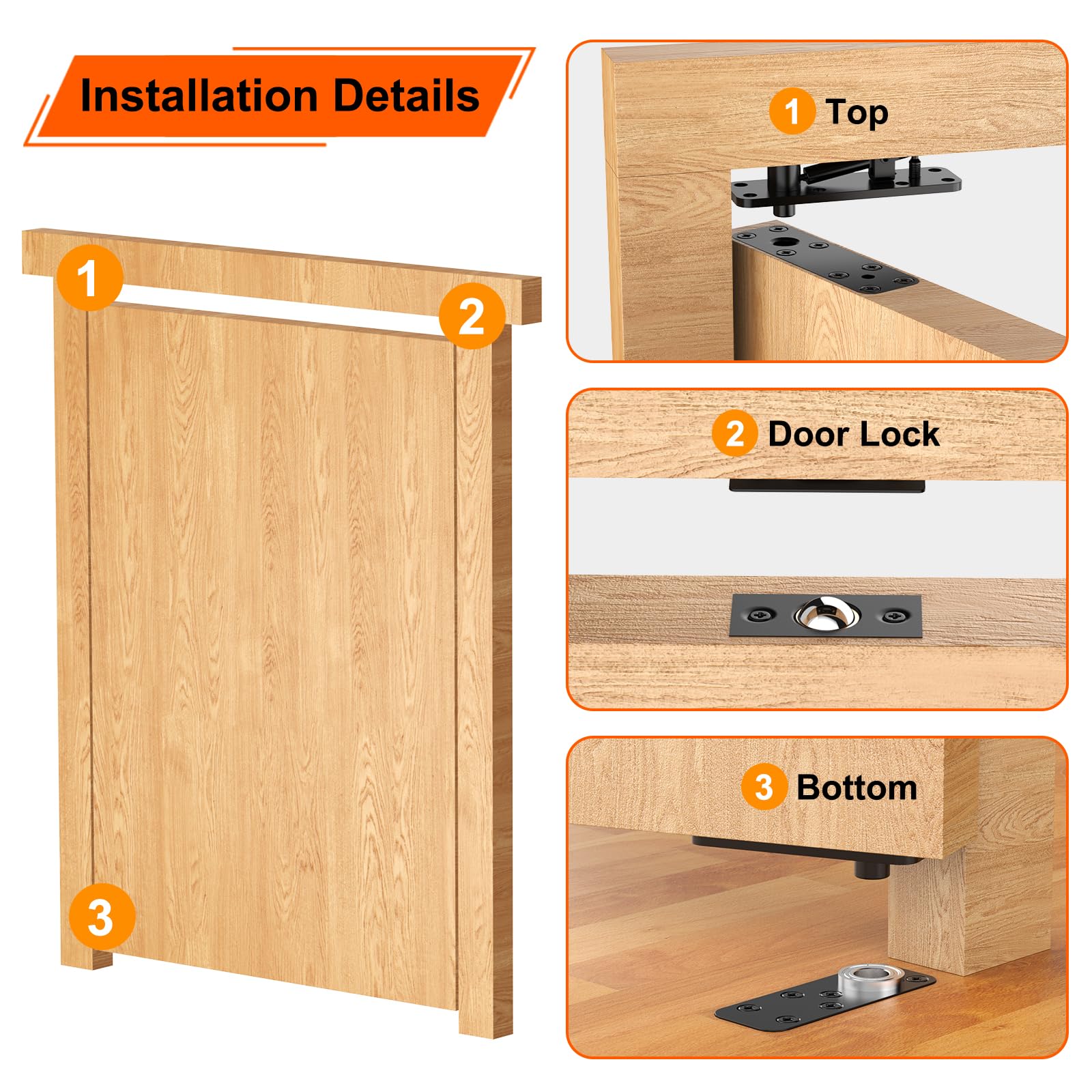 Bisagra de puerta oculta resistente (2 piezas)