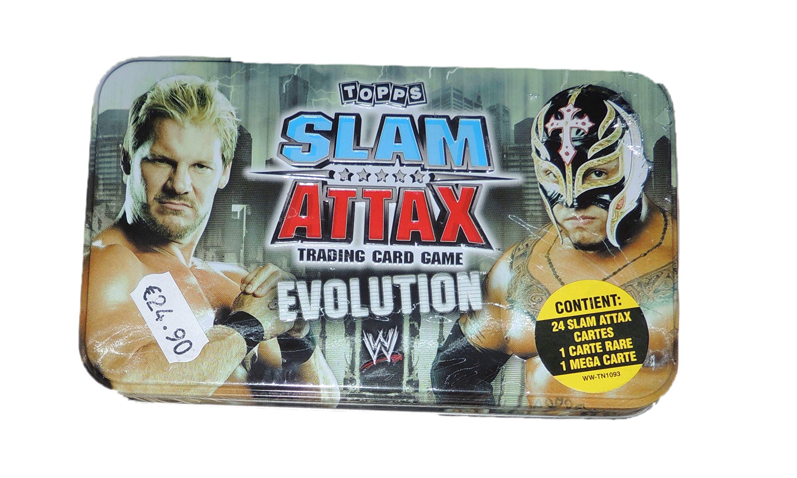 France Cartes Cars Slam Attax WWE Evolution Collectible Card Tin - 26 Pieces