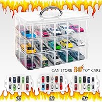 Vista 2 de YYDS Estuche de almacenamiento para 30 ruedas calientes, organizador de almacenamiento de autos de juguete para autos de caja de cerillas, soporte