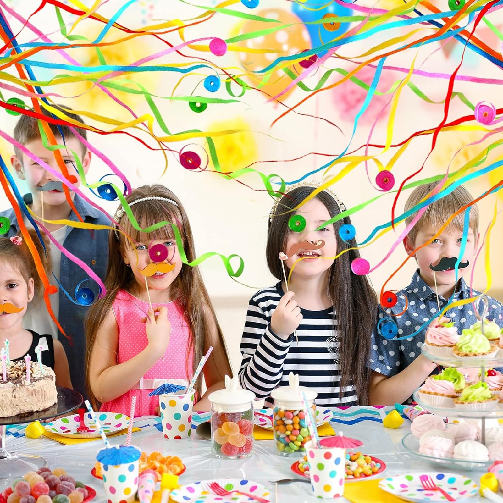 10 pezzi di lancio stelle filanti bomba a mano per lanciare streamer party coriandoli stelle filanti cannone Capodanno nastri manuali per compleanni, matrimoni, Natale, Carnevale