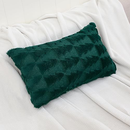 Miniatura 3 de Tosleo Juego de 2 fundas de almohada verdes de Navidad de 12 x 20 pulgadas, juego de 2 fundas de almohada múltiples para árbol de Navidad, de piel