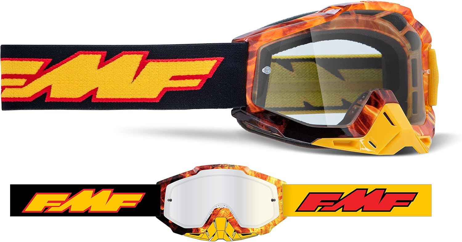 FMF POWERBOMB Goggle Rocket Black - Clear Lens : Automotive
