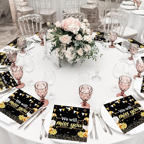 Miniatura 4 de 50 servilletas de papel para fiesta con texto en inglés We Will Miss You a granel para fiesta de despedida, suministros de decoración desechables