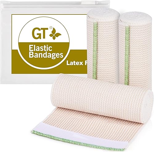 Miniatura 24 de GT Vendaje elástico premium (paquete de 2 unidades de 6 pulgadas) – Sujetadores de velcro en ambos extremos – Rollo de compresión hipoalergénico sin