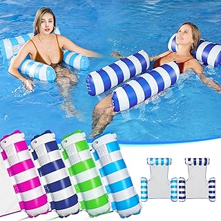Sfee Pool Floaties for Adults, Inflatable Floating Pool Chair with Strong Mesh Heavy Duty Thickened Pool Float Water Hammock Multi-Purpose Stable Pool Lounger Chair for Swimming Pool, Beach