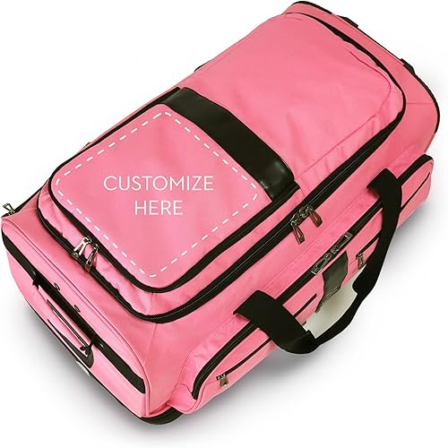 Miniatura 5 de Travolution  Perchero de ropa de 28 pulgadas con ruedas, plegable, ligero, con parte inferior caída, equipaje de viaje, opciones de color, RosaNegro