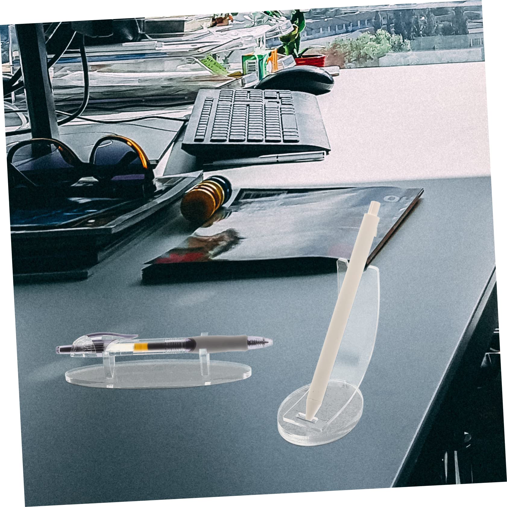 SHINEOFI 4 Set Portapenne in Acrilico Portapennarello Magnetico Cancello Di Visualizzazione Portapenne Trasparente Tazze Per Penne Porta Trucchi Supporti Per Carte Transparent 2 Pezzi * 4