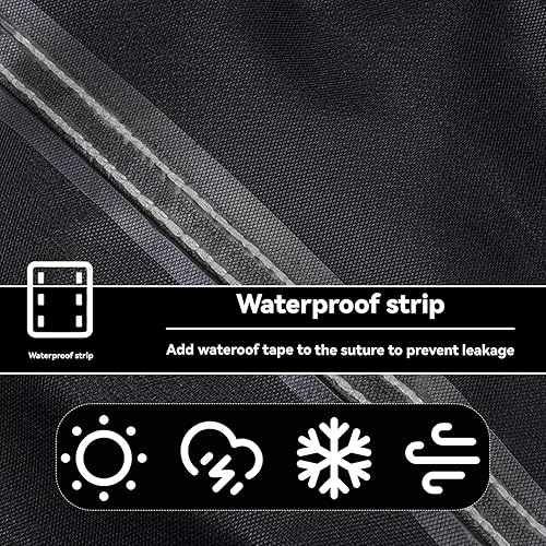 Miniatura 13 de Funda de comedor al aire libre, funda impermeable resistente para mesa de trabajo plana Royal Gourmet PC3401S y PC3401B, compatible con carrito