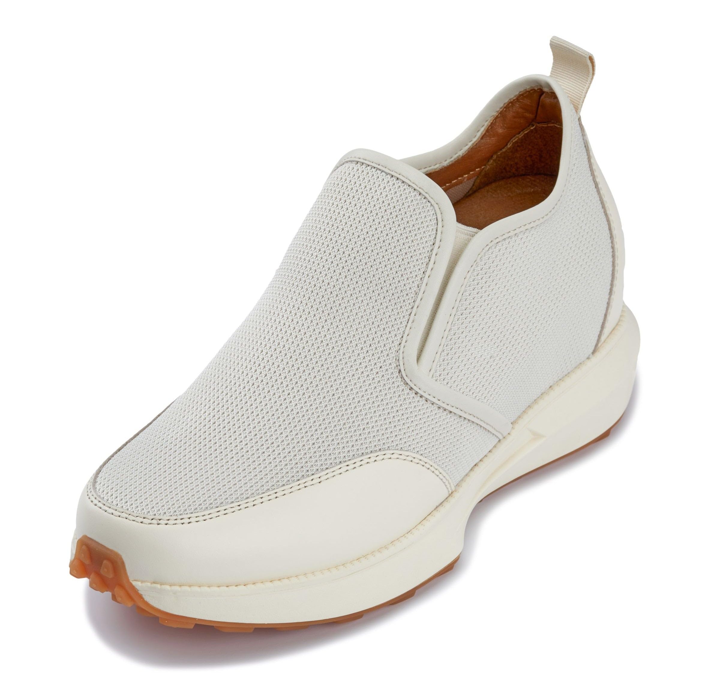 Men's Invisible Height Increasing Elevator Shoes - Lightweight Mid-Top Casual Sneaker Loafer - 3.3 Inches Taller