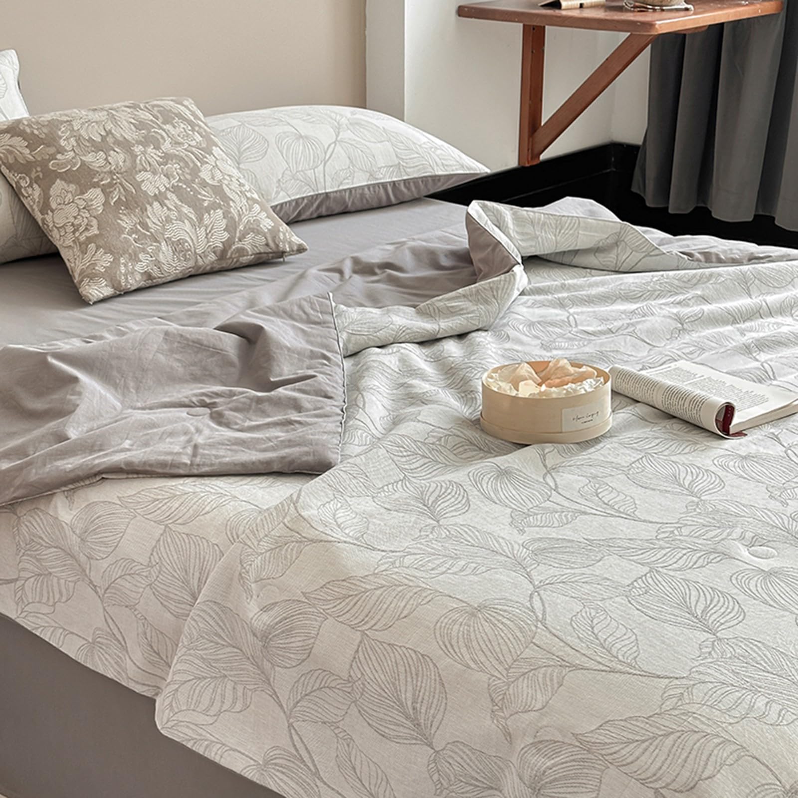 Set Copripiumino con Lenzuola, copripiumini e Coperte rinfrescanti per Chi Dorme al Caldo - Trapunta Leggera in Puro Cotone Lavabile in Lavatrice e climatizzata