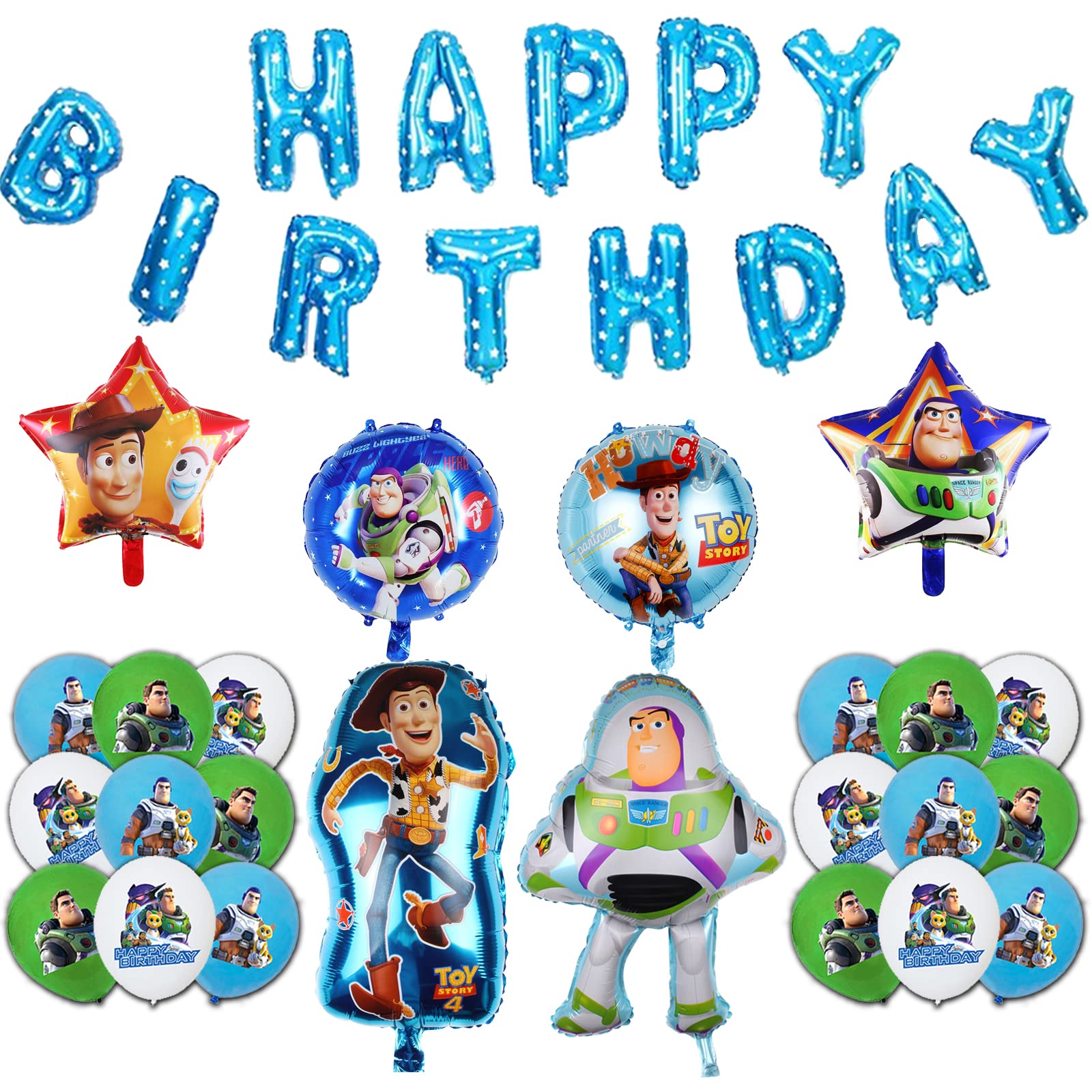 Buy 25PCS Toy Story Balloons,Buzz LightYear Woody Party Balloons,Happy Birthday Balloons Foil