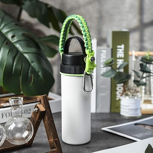 Miniatura 6 de Asa de cuerda de paracaídas para botella Hydro Flask 2.0 de boca ancha estándar con anillo y mosquetón (12, 16, 18, 20, 32, 40 y 64 onzas)