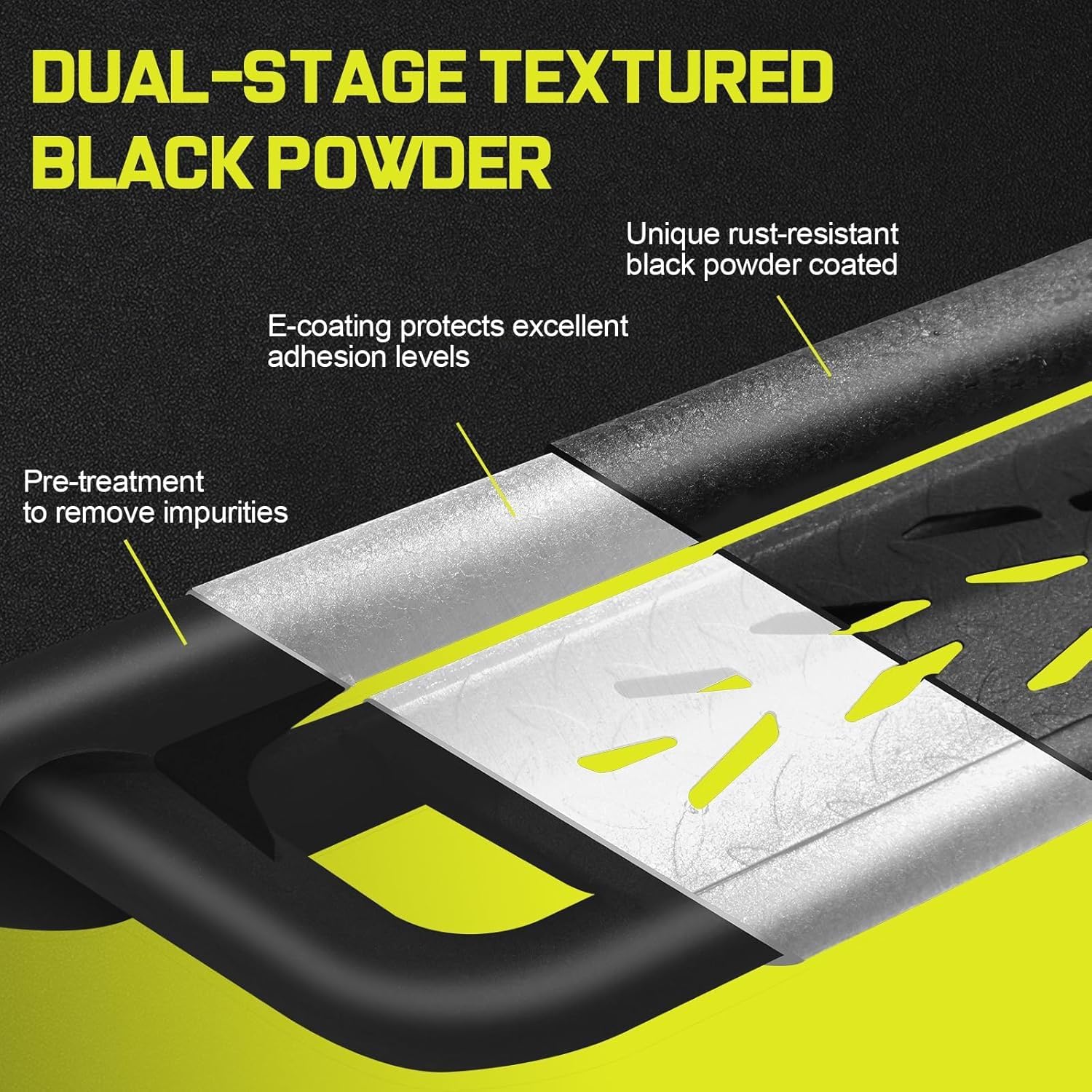 BINARY STAR Running Boards Compatible with Vehicle 2009-2018 Dodge Ram 1500 Crew Cab, 2010-2026 Ram 2500 3500 Crew Cab. 6 Inches Bed Access Side Step Made with Carbon Steel.