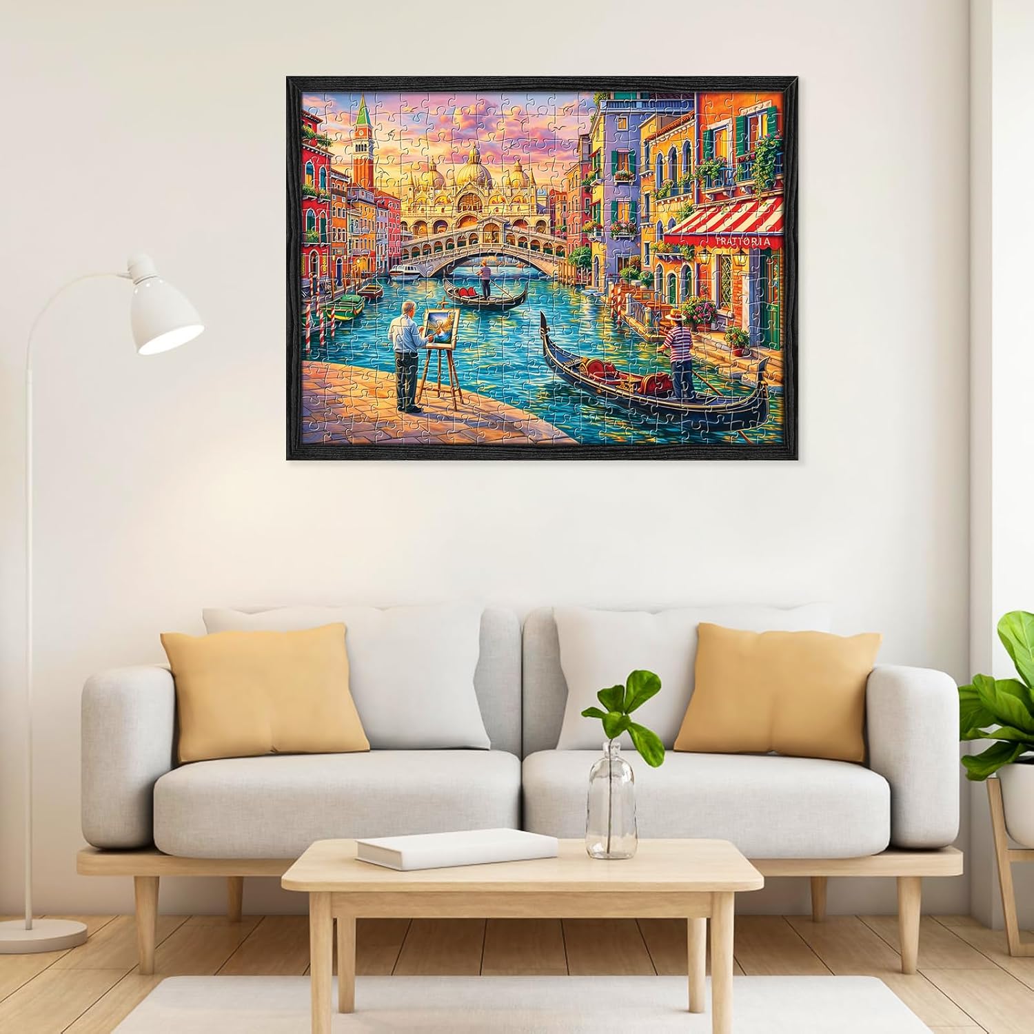 300 Piece Jigsaw Puzzles for Adults, Romantic Venice Canal Scenery Puzzle for Adults, Fun and Challenging Puzzle for Family Time, Relaxing Gift for Adults, Kids, Seniors, 20.5 x 15 in