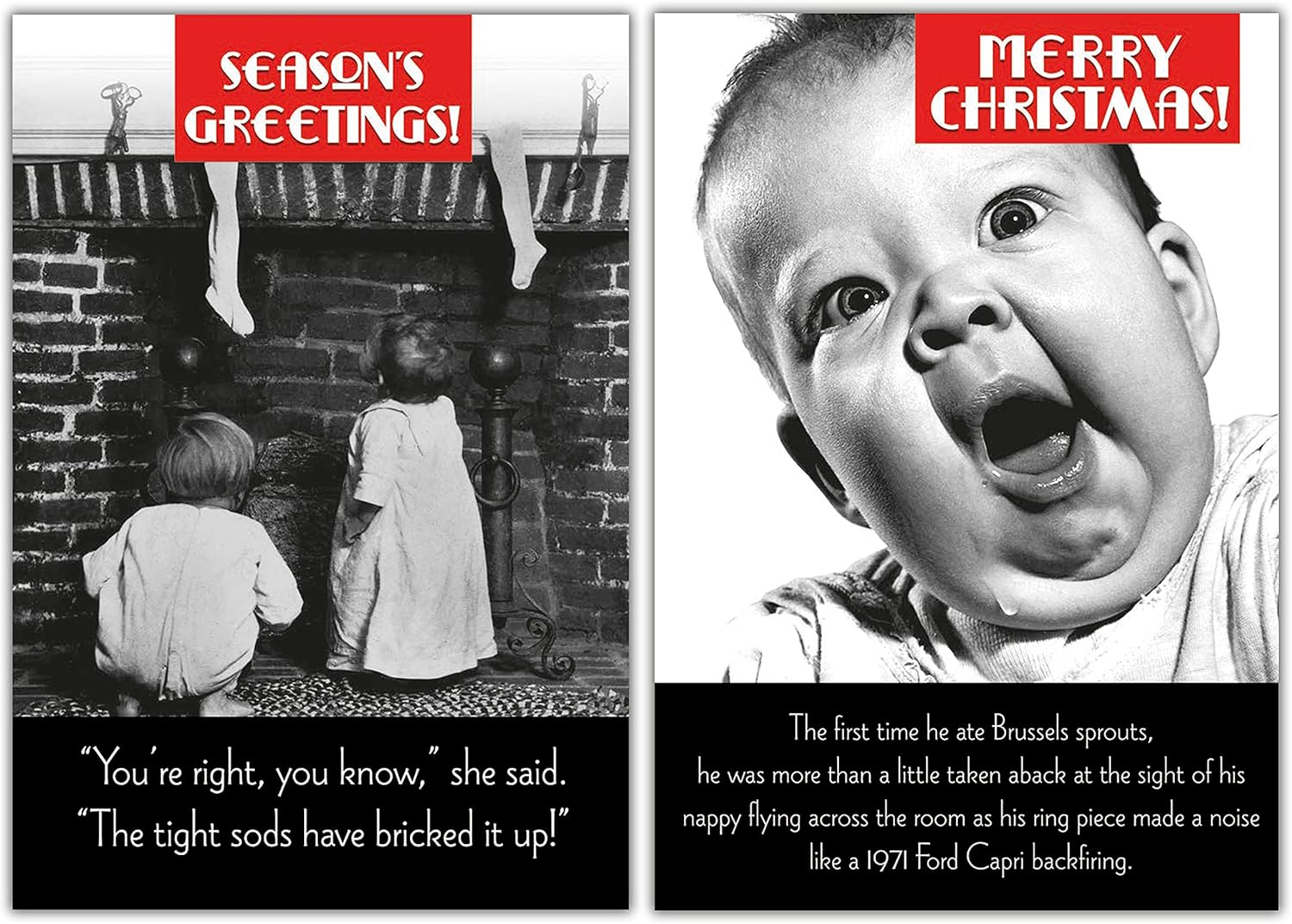 Christmas Cards Multi-pack, 10 Funny Multi-pack Christmas Cards, 2 Different Designs, Pack of 10 Multi-pack Christmas Card, Funny Christmas Cards, Funny Christmas Cards Pack, Rude Christmas Cards Pack