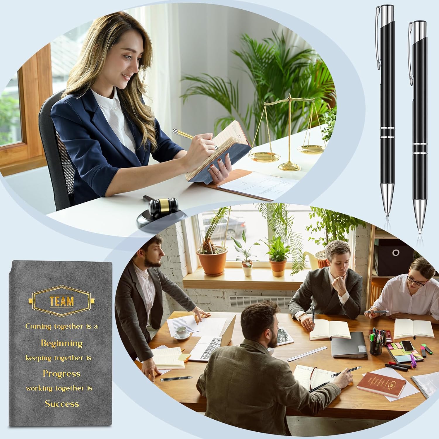 Colarr 40 Pcs Christmas Employee Appreciation Gifts Bulk Inspirational Notebook A6 PU Leather Journal Motivational Pen Thank You Gift for Staff Team Coworker Teacher(Fresh Colors,Team) - Image 5