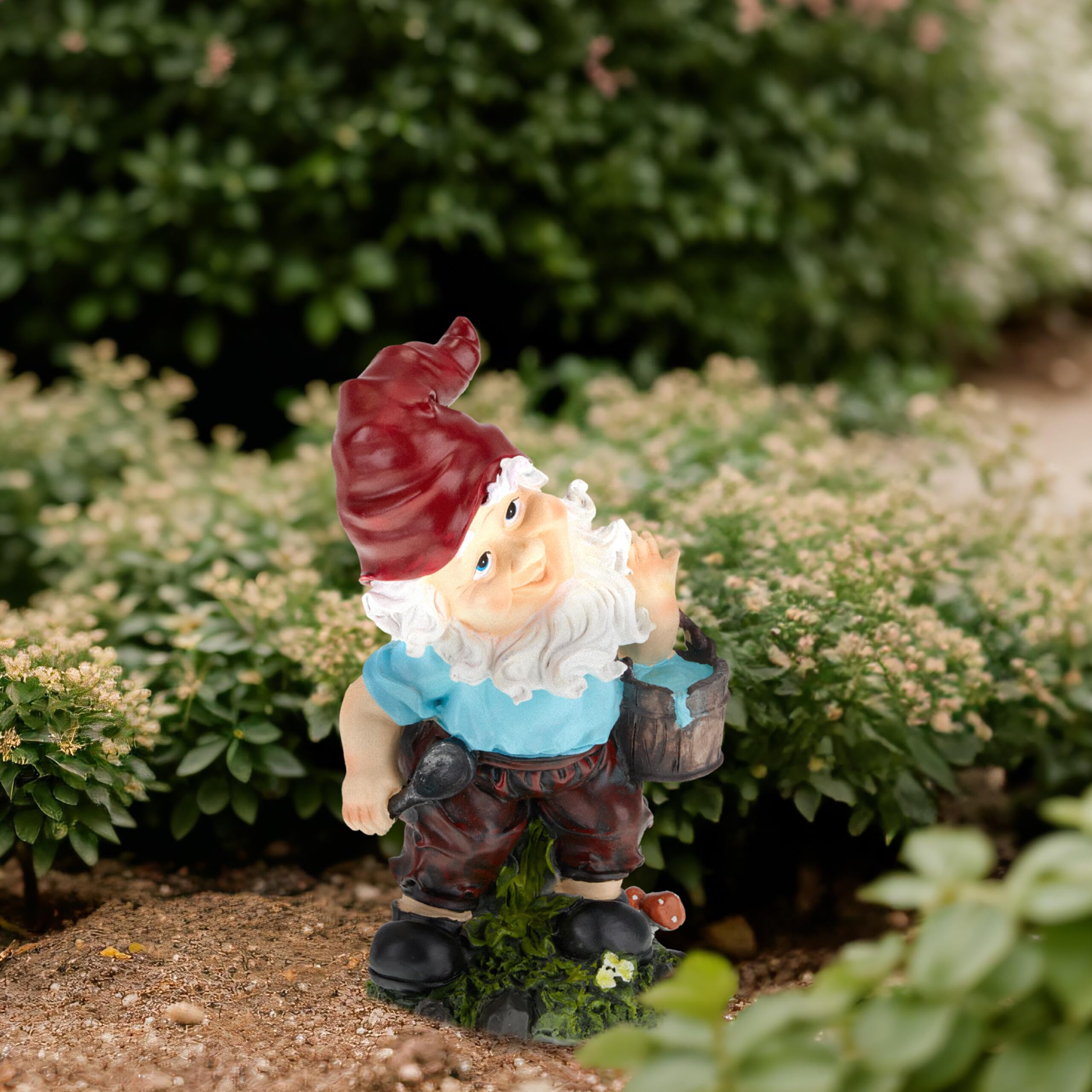 Nain De Jardin Avec Pompe à Eau Relaxdays - Déco Trop Mignonne Pour Le Jardin Ou Le Balcon