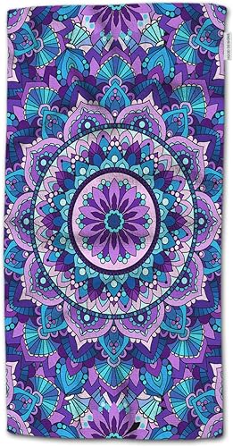 HGOD DESIGNS Toalla de mano Mandala, toalla de mano con patrón de mandala morado abstracto, mejor para baño, cocina, baño y toallas de mano, 30