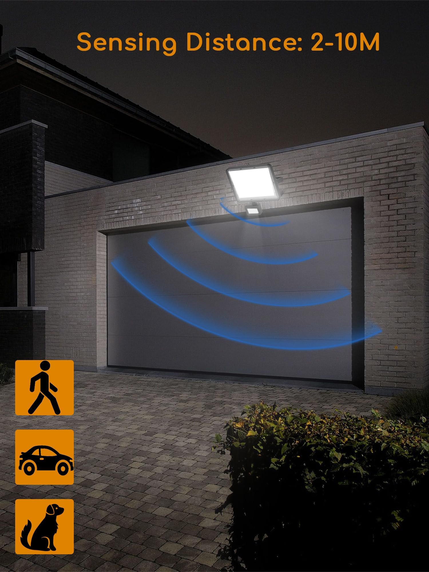 Faro LED Esterno con Sensore Movimento 50W - 2 Pezzi 5000LM Faretto da Esterno 6500K Bianca Fredda Fari Led, IP67 Proiettore per Giardino Cortile Garage