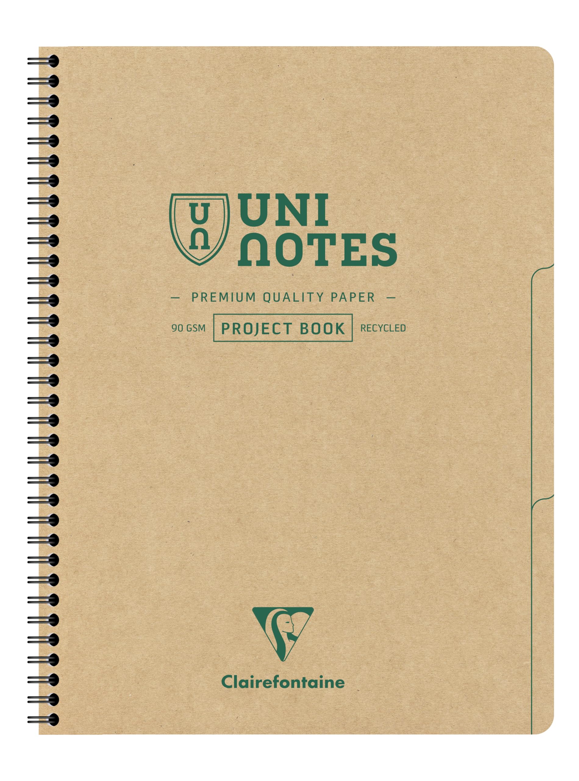 Clairefontaine 9862Cpack Lot 5 cahier spirale Uninotes recyclé A4 160p