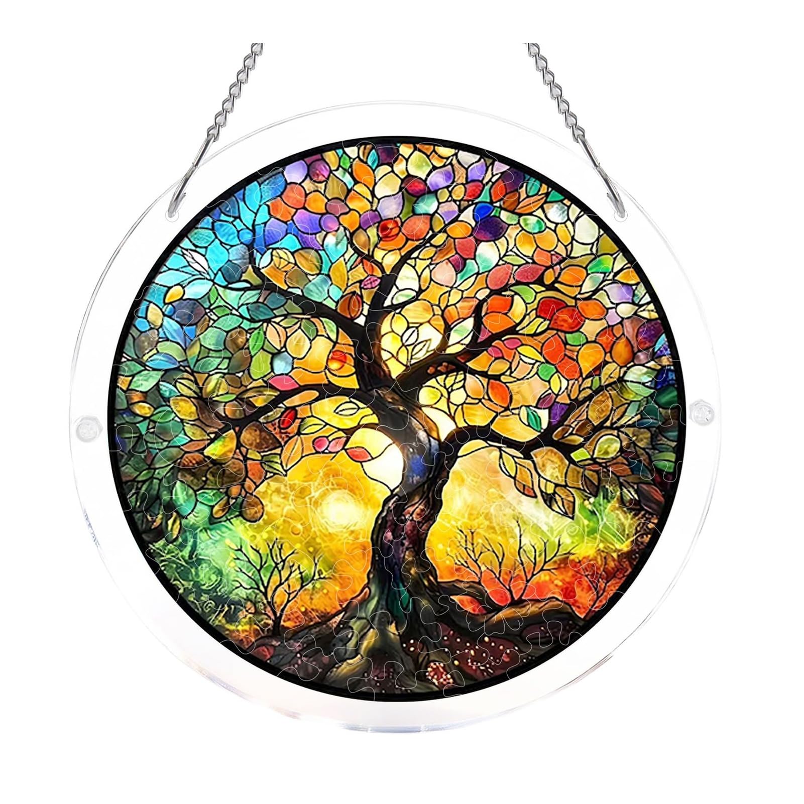 Acrylic Puzzle Window Hanging,7.4-Inch Acrylic Puzzles Suncatcher,Butterflies in Blooms,Suncatcher Window Hanging, Acrylics Jigsaw Puzzle Suncatchers,DIY Suncatcher Kits for Birthday Home Decor X