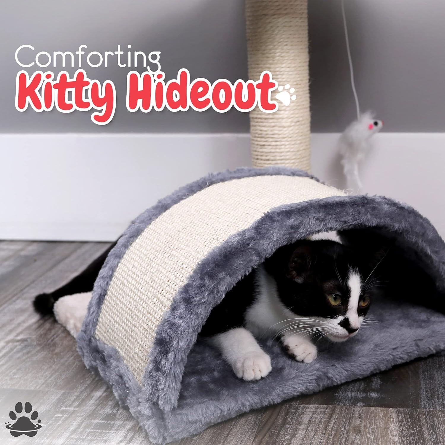 Kitten Scratching Post Small Cat Scratching Post – Sturdy, Easy-Assemble Scratching Posts for Cats Up to 6lbs – Natural Sisal Scratch Post Kitten Cat Tree Small – Small Cat Tower by Petzania